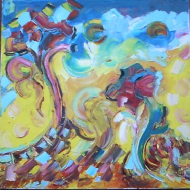 Painting titled "L'arbre et la fleur" by Martha Melikian, Original Artwork