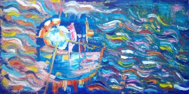 Peinture intitulée "Voyage de l'espoir" par Martha Melikian, Œuvre d'art originale