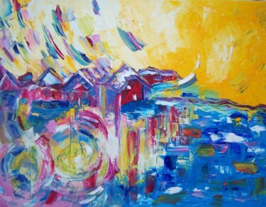 Peinture intitulée "Bord de mer" par Martha Melikian, Œuvre d'art originale