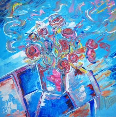 Painting titled "Bouquet éclaté" by Martha Melikian, Original Artwork