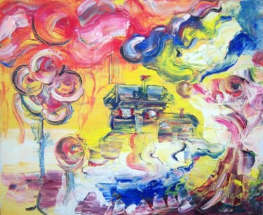 Peinture intitulée "Orage imminent" par Martha Melikian, Œuvre d'art originale, Huile