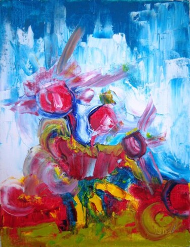 Peinture intitulée "Eclat rouge" par Martha Melikian, Œuvre d'art originale, Huile