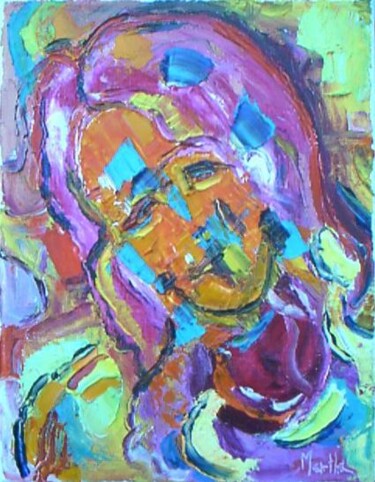 Картина под названием "portrait" - Martha Melikian, Подлинное произведение искусства, Масло