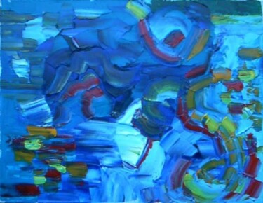 Peinture intitulée "bleu d'ame" par Martha Melikian, Œuvre d'art originale