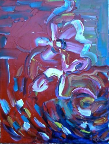 Painting titled "fleur des villes" by Martha Melikian, Original Artwork