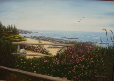 Painting titled ""Playa de los Poema…" by Martha Miguez, Original Artwork