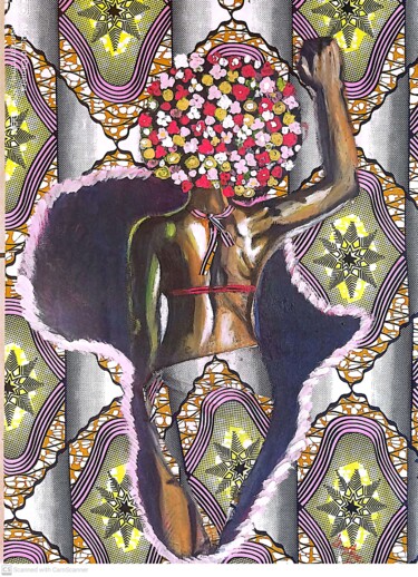Pintura intitulada "Power is Me" por Marthe Ngandu, Obras de arte originais, Acrílico