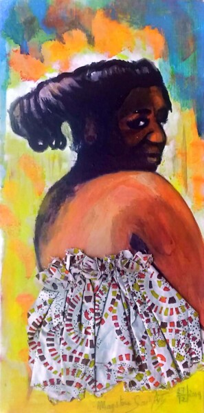 Painting titled "Dressing up" by Marthe Ngandu, Original Artwork, Acrylic