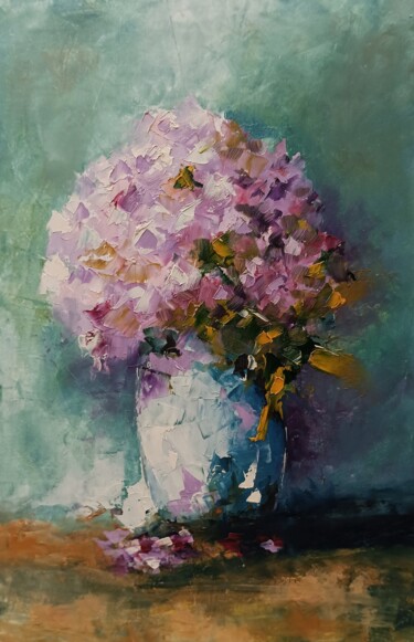 Painting titled "Abstract flowers art" by Marinko Šarić, Original Artwork, Oil