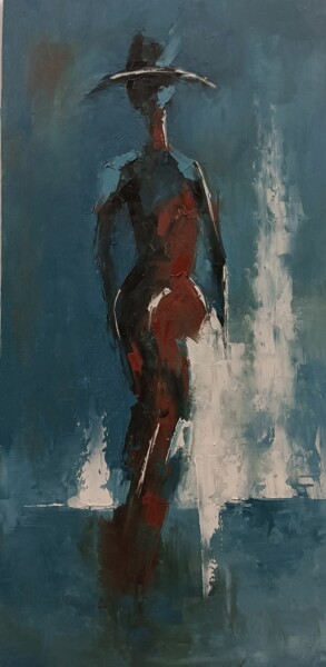 Schilderij getiteld "Abstract woman figu…" door Marinko Šarić, Origineel Kunstwerk, Olie