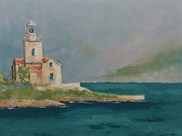 Pittura intitolato "Sucuraj lighthouse…" da Marinko Šarić, Opera d'arte originale, Olio