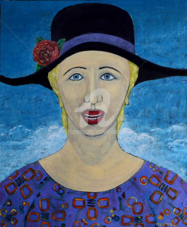 Peinture intitulée "Portrait de Xénia" par Martial Barrault, Œuvre d'art originale, Acrylique