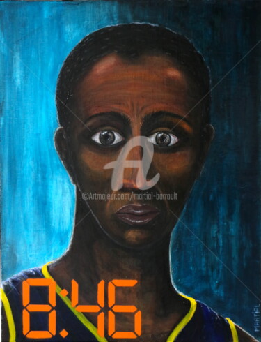 Painting titled "8:46" by Martial Barrault, Original Artwork, Acrylic