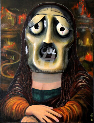Peinture intitulée "Mona Lisa sfumata" par Martial Barrault, Œuvre d'art originale, Huile