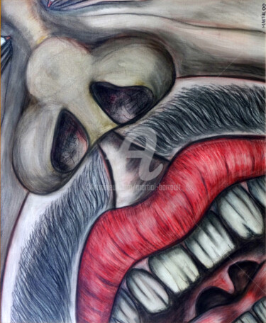 Peinture intitulée "Au dessus du berceau" par Martial Barrault, Œuvre d'art originale, Crayon
