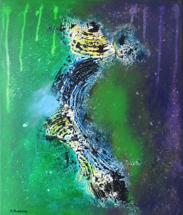 Ζωγραφική με τίτλο "" Equinoxe "" από Martial Dumoulin, Αυθεντικά έργα τέχνης, Ακρυλικό Τοποθετήθηκε στο Ξύλινο φορείο σκελε…