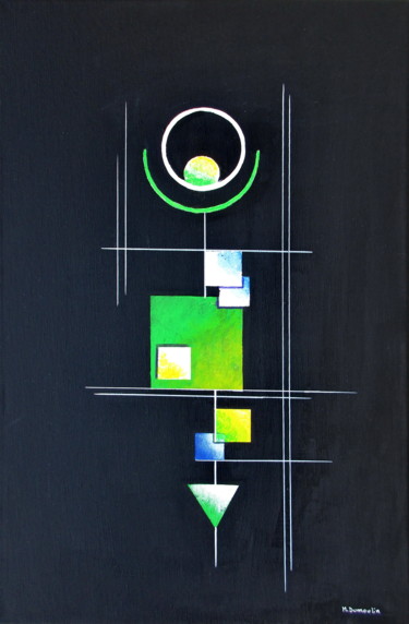Peinture intitulée "" Tension "" par Martial Dumoulin, Œuvre d'art originale, Acrylique Monté sur Châssis en bois