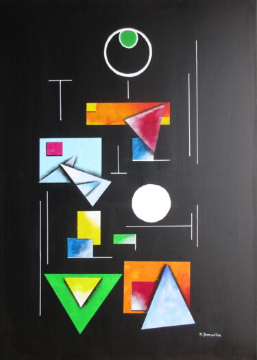 Malerei mit dem Titel "" TAMDEM "" von Martial Dumoulin, Original-Kunstwerk, Acryl Auf Keilrahmen aus Holz montiert