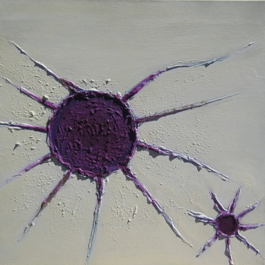 Pintura titulada "" Impacts "" por Martial Dumoulin, Obra de arte original, Oleo Montado en Bastidor de camilla de madera