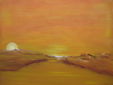 Картина под названием "" Le premier pas "" - Martial Dumoulin, Подлинное произведение искусства, Масло Установлен на Деревян…