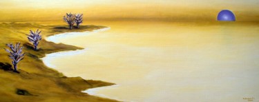 Картина под названием "" La planète bleue "" - Martial Dumoulin, Подлинное произведение искусства, Масло