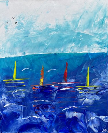 Pintura intitulada "Maritime" por Martial Molmy, Obras de arte originais, Acrílico