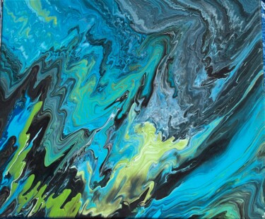 Peinture intitulée "Bleue vert" par Martial Molmy, Œuvre d'art originale, Acrylique