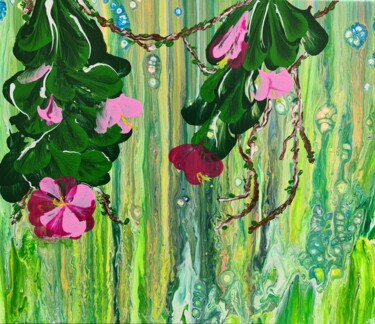 Painting titled "Jungle" by Martial Molmy, Original Artwork, Acrylic