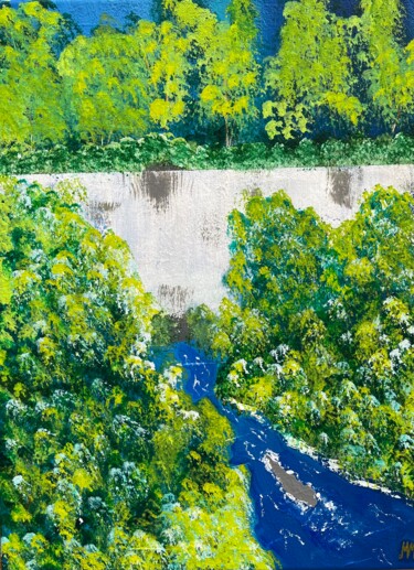 Картина под названием "Cascade" - Martial Molmy, Подлинное произведение искусства, Акрил