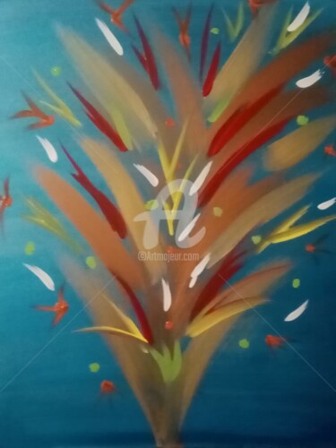 Painting titled "Explosions de vie" by Valerie Puel, Original Artwork, Gouache