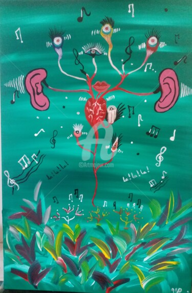 Peinture intitulée "Musicson" par Valerie Puel, Œuvre d'art originale, Acrylique