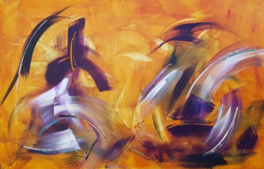 Painting titled "La danse" by Martial Perrucon, Original Artwork, Oil