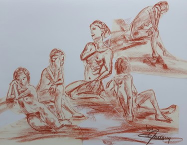 Drawing titled "sans titre" by Martial Perrucon, Original Artwork, Pencil