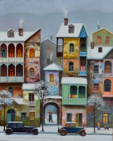 Painting titled "Зимняя Сказка" by Martiashvili David Vakhtangovich, Original Artwork, Oil