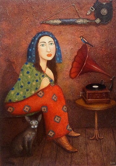 Painting titled "Красавица" by Martiashvili David Vakhtangovich, Original Artwork, Oil