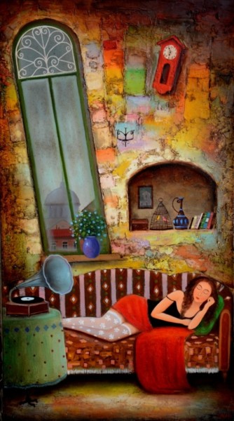 Painting titled "Sleep" by Martiashvili David Vakhtangovich, Original Artwork, Oil