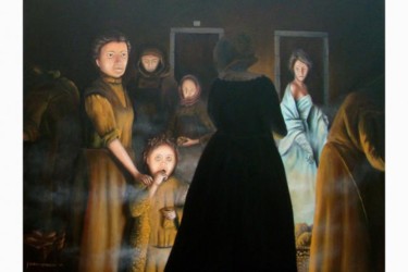 Pintura intitulada "Mercado noturno" por Martim Cymbron, Obras de arte originais, Óleo