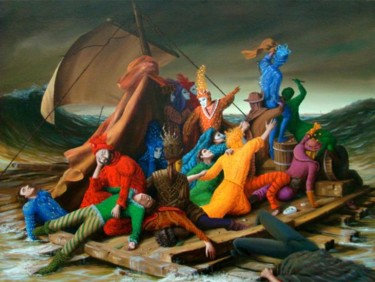 Pintura intitulada "Carnaval de Veneza…" por Martim Cymbron, Obras de arte originais, Óleo