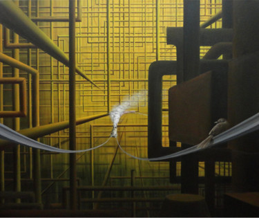 Pintura intitulada "Fábrica de sonhos" por Martim Cymbron, Obras de arte originais, Óleo