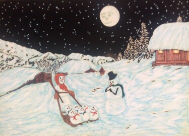 Картина под названием "New Year alimony" - Martin Ashkhatoev, Подлинное произведение искусства, Акрил