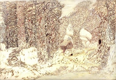 Painting titled "Winter" by Martin Ashkhatoev, Original Artwork, Acrylic