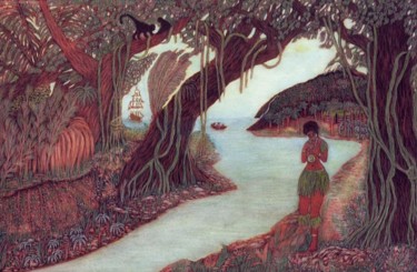 Pittura intitolato "Jungle 3" da Martin Ashkhatoev, Opera d'arte originale, Acrilico