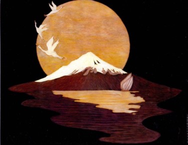 Painting titled "Fujiyama" by Martin Ashkhatoev, Original Artwork, Acrylic