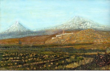 Painting titled "Ararat valley" by Martin Ashkhatoev, Original Artwork, Acrylic