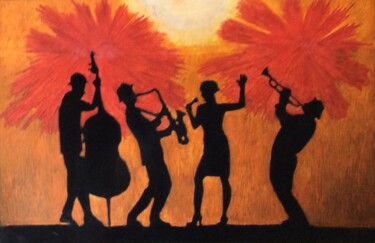 Peinture intitulée "We are from jazz" par Martin Ashkhatoev, Œuvre d'art originale, Acrylique