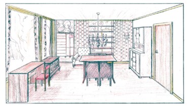数字艺术 标题为“Dining Room” 由Martin Barslev, 原创艺术品, 三维建模