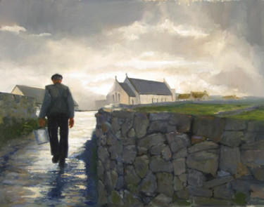 Painting titled "Bringing Home the M…" by Martin Driscoll, Original Artwork, Oil