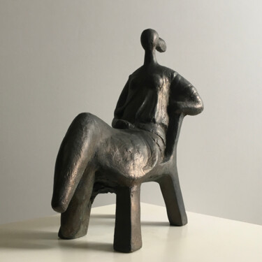 Sculpture titled "The Wait" by Martín Duque, Original Artwork, Bronze