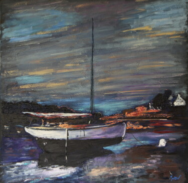 Painting titled "Marée Basse" by Nicolas Martin, Original Artwork, Oil