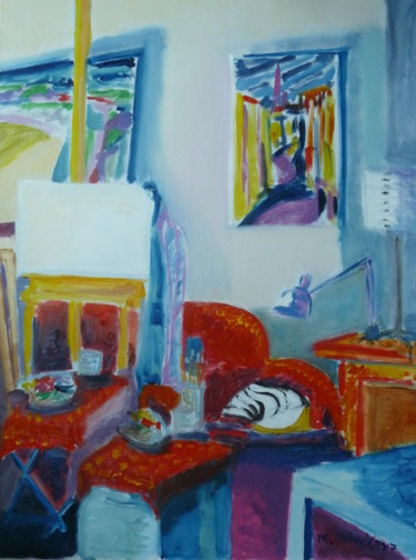 Painting titled "Atelier" by Martin Jobert, Original Artwork